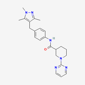 1-(pyrimidin-2-yl)-N-{4-[(1,3,5-trimethyl-1H-pyrazol-4-yl)methyl]phenyl}piperidine-3-carboxamide - 