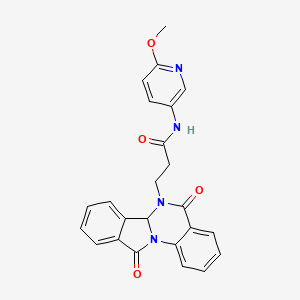 3-(5,11-dioxo-6a,11-dihydroisoindolo[2,1-a]quinazolin-6(5H)-yl)-N-(6-methoxypyridin-3-yl)propanamide - 