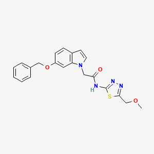 2-[6-(benzyloxy)-1H-indol-1-yl]-N-[(2E)-5-(methoxymethyl)-1,3,4-thiadiazol-2(3H)-ylidene]acetamide - 