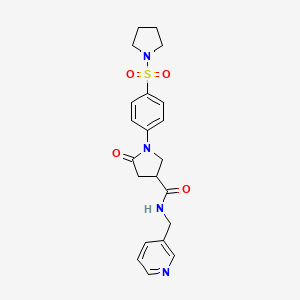 5-oxo-N-(pyridin-3-ylmethyl)-1-[4-(pyrrolidin-1-ylsulfonyl)phenyl]pyrrolidine-3-carboxamide - 