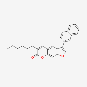 6-hexyl-5,9-dimethyl-3-(naphthalen-2-yl)-7H-furo[3,2-g]chromen-7-one - 