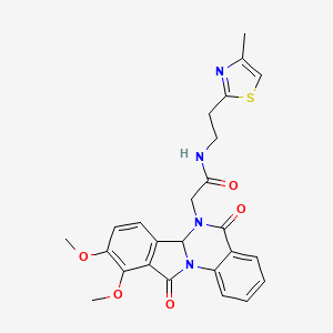 2-(9,10-dimethoxy-5,11-dioxo-6a,11-dihydroisoindolo[2,1-a]quinazolin-6(5H)-yl)-N-[2-(4-methyl-1,3-thiazol-2-yl)ethyl]acetamide - 