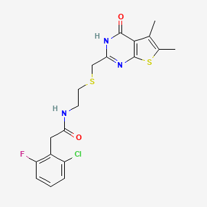 2-(2-chloro-6-fluorophenyl)-N-(2-{[(4-hydroxy-5,6-dimethylthieno[2,3-d]pyrimidin-2-yl)methyl]sulfanyl}ethyl)acetamide - 