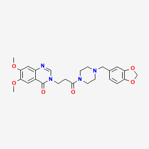 3-{3-[4-(1,3-benzodioxol-5-ylmethyl)piperazin-1-yl]-3-oxopropyl}-6,7-dimethoxyquinazolin-4(3H)-one - 