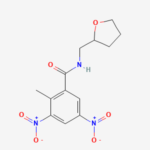 2-methyl-3,5-dinitro-N-(oxolan-2-ylmethyl)benzamide - 