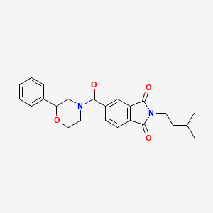 2-(3-methylbutyl)-5-[(2-phenylmorpholin-4-yl)carbonyl]-1H-isoindole-1,3(2H)-dione - 