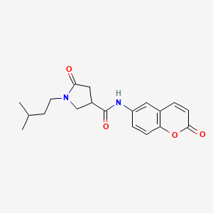 1-(3-methylbutyl)-5-oxo-N-(2-oxo-2H-chromen-6-yl)pyrrolidine-3-carboxamide - 