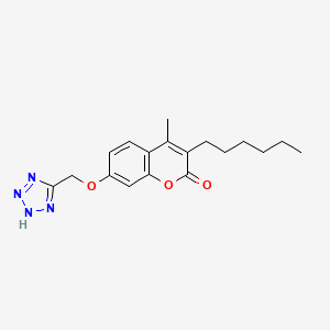 3-hexyl-4-methyl-7-(1H-tetrazol-5-ylmethoxy)-2H-chromen-2-one - 