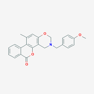 3-(4-methoxybenzyl)-11-methyl-3,4-dihydro-2H,6H-benzo[3,4]chromeno[8,7-e][1,3]oxazin-6-one - 