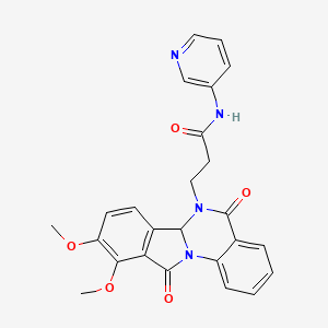 3-(9,10-dimethoxy-5,11-dioxo-6a,11-dihydroisoindolo[2,1-a]quinazolin-6(5H)-yl)-N-(pyridin-3-yl)propanamide - 