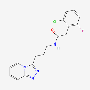 2-(2-chloro-6-fluorophenyl)-N-[3-([1,2,4]triazolo[4,3-a]pyridin-3-yl)propyl]acetamide - 