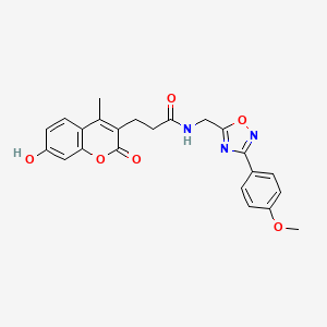 3-(7-hydroxy-4-methyl-2-oxo-2H-chromen-3-yl)-N-{[3-(4-methoxyphenyl)-1,2,4-oxadiazol-5-yl]methyl}propanamide - 