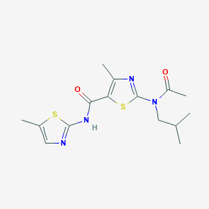 2-[acetyl(2-methylpropyl)amino]-4-methyl-N-(5-methyl-1,3-thiazol-2-yl)-1,3-thiazole-5-carboxamide - 