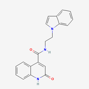 2-hydroxy-N-[2-(1H-indol-1-yl)ethyl]quinoline-4-carboxamide - 