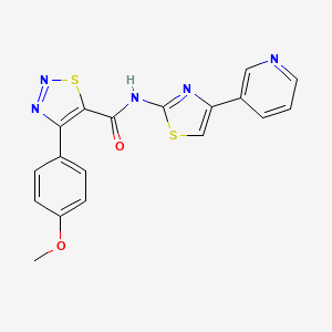 4-(4-methoxyphenyl)-N-[4-(pyridin-3-yl)-1,3-thiazol-2-yl]-1,2,3-thiadiazole-5-carboxamide - 