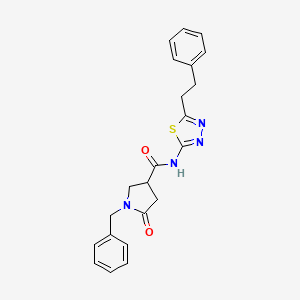 1-benzyl-5-oxo-N-[(2E)-5-(2-phenylethyl)-1,3,4-thiadiazol-2(3H)-ylidene]pyrrolidine-3-carboxamide - 