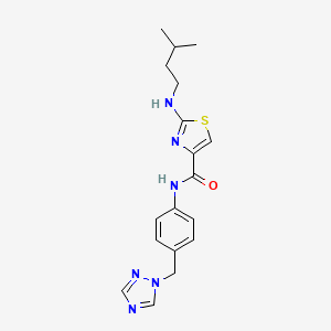 2-[(3-methylbutyl)amino]-N-[4-(1H-1,2,4-triazol-1-ylmethyl)phenyl]-1,3-thiazole-4-carboxamide - 