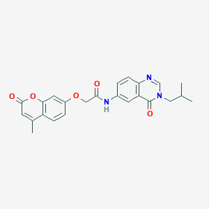 2-[(4-methyl-2-oxo-2H-chromen-7-yl)oxy]-N-[3-(2-methylpropyl)-4-oxo-3,4-dihydroquinazolin-6-yl]acetamide - 