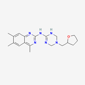 4,6,7-trimethyl-N-[5-(tetrahydrofuran-2-ylmethyl)-1,4,5,6-tetrahydro-1,3,5-triazin-2-yl]quinazolin-2-amine - 