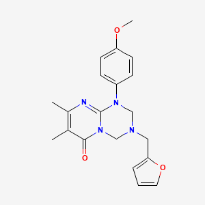 3-(furan-2-ylmethyl)-1-(4-methoxyphenyl)-7,8-dimethyl-1,2,3,4-tetrahydro-6H-pyrimido[1,2-a][1,3,5]triazin-6-one - 