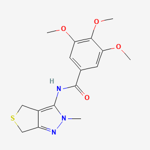 3,4,5-trimethoxy-N-(2-methyl-2,6-dihydro-4H-thieno[3,4-c]pyrazol-3-yl)benzamide - 