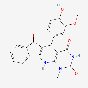 2-(4-hydroxy-3-methoxyphenyl)-7-methyl-5,7,9-triazatetracyclo[8.7.0.03,8.011,16]heptadeca-1(10),3(8),11,13,15-pentaene-4,6,17-trione - 