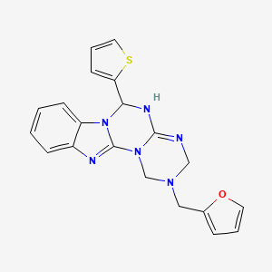4-(furan-2-ylmethyl)-9-thiophen-2-yl-2,4,6,8,10,17-hexazatetracyclo[8.7.0.02,7.011,16]heptadeca-1(17),6,11,13,15-pentaene - 