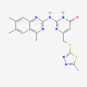 6-{[(5-methyl-1,3,4-thiadiazol-2-yl)sulfanyl]methyl}-2-[(4,6,7-trimethylquinazolin-2-yl)amino]pyrimidin-4(3H)-one - 