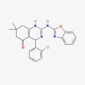 2-(1,3-benzoxazol-2-ylamino)-4-(2-chlorophenyl)-7,7-dimethyl-4,6,7,8-tetrahydroquinazolin-5(1H)-one - 