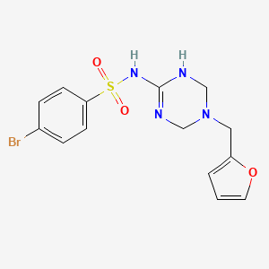 4-bromo-N-[5-(furan-2-ylmethyl)-1,4,5,6-tetrahydro-1,3,5-triazin-2-yl]benzenesulfonamide - 