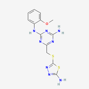 6-{[(5-amino-1,3,4-thiadiazol-2-yl)sulfanyl]methyl}-N-(2-methoxyphenyl)-1,3,5-triazine-2,4-diamine - 