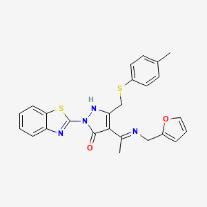 (4Z)-2-(1,3-benzothiazol-2-yl)-4-{1-[(furan-2-ylmethyl)amino]ethylidene}-5-{[(4-methylphenyl)sulfanyl]methyl}-2,4-dihydro-3H-pyrazol-3-one - 