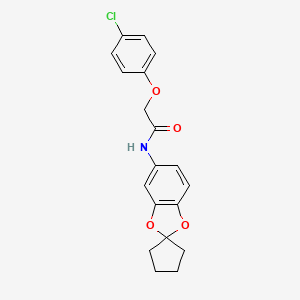 2-(4-chlorophenoxy)-N-spiro[1,3-benzodioxole-2,1'-cyclopentan]-5-ylacetamide - 