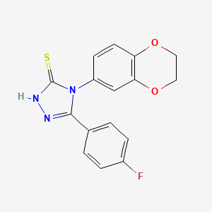 4-(2,3-dihydro-1,4-benzodioxin-6-yl)-3-(4-fluorophenyl)-1H-1,2,4-triazole-5-thione - 878420-82-7