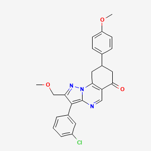 3-(3-chlorophenyl)-2-(methoxymethyl)-8-(4-methoxyphenyl)-8,9-dihydropyrazolo[1,5-a]quinazolin-6(7H)-one - 