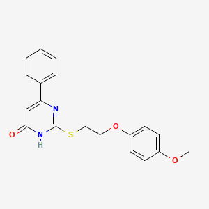 2-{[2-(4-methoxyphenoxy)ethyl]sulfanyl}-6-phenylpyrimidin-4(3H)-one - 