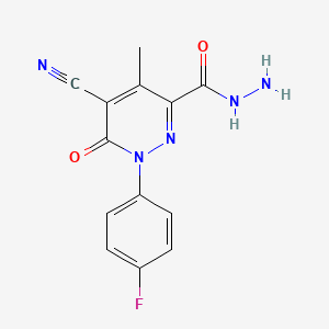 5-Cyano-1-(4-fluorophenyl)-4-methyl-6-oxo-1,6-dihydropyridazine-3-carbohydrazide - 682348-19-2