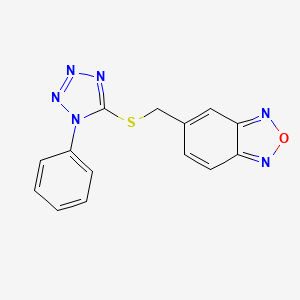 5-{[(1-phenyl-1H-tetrazol-5-yl)sulfanyl]methyl}-2,1,3-benzoxadiazole - 524051-60-3