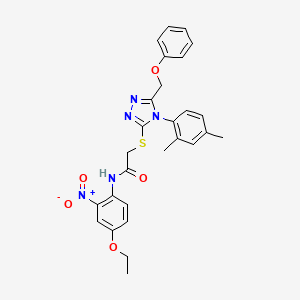 2-{[4-(2,4-dimethylphenyl)-5-(phenoxymethyl)-4H-1,2,4-triazol-3-yl]sulfanyl}-N-(4-ethoxy-2-nitrophenyl)acetamide - 539808-90-7