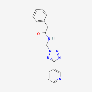 2-phenyl-N-{[5-(pyridin-3-yl)-2H-tetrazol-2-yl]methyl}acetamide - 696621-82-6