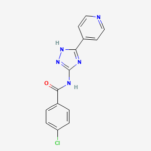 Benzamide, 4-chloro-N-[5-(4-pyridinyl)-1H-1,2,4-triazol-3-yl]- - 