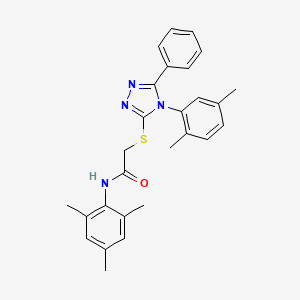 2-((4-(2,5-Dimethylphenyl)-5-phenyl-4H-1,2,4-triazol-3-yl)thio)-N-mesitylacetamide - 538336-45-7