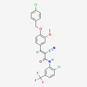 (2E)-3-{4-[(4-chlorobenzyl)oxy]-3-methoxyphenyl}-N-[2-chloro-5-(trifluoromethyl)phenyl]-2-cyanoprop-2-enamide - 