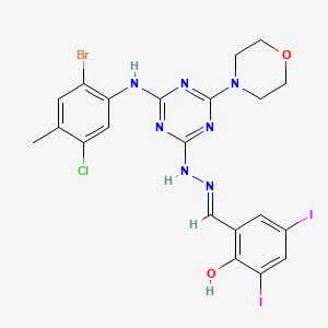 2-Hydroxy-3,5-diiodobenzaldehyde [4-(2-bromo-5-chloro-4-methylanilino)-6-(4-morpholinyl)-1,3,5-triazin-2-yl]hydrazone - 