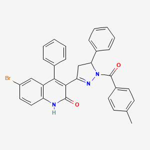 6-bromo-3-(1-(4-methylbenzoyl)-5-phenyl-4,5-dihydro-1H-pyrazol-3-yl)-4-phenylquinolin-2(1H)-one - 