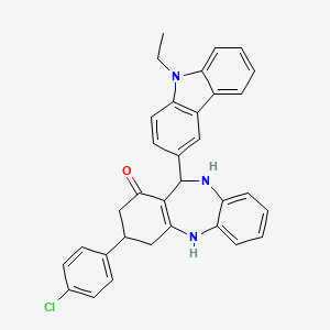 9-(4-Chlorophenyl)-6-(9-ethylcarbazol-3-yl)-5,6,8,9,10,11-hexahydrobenzo[b][1,4]benzodiazepin-7-one - 