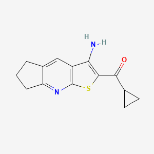(3-amino-6,7-dihydro-5H-cyclopenta[b]thieno[3,2-e]pyridin-2-yl)(cyclopropyl)methanone - 361470-80-6