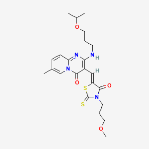 3-{(Z)-[3-(3-methoxypropyl)-4-oxo-2-thioxo-1,3-thiazolidin-5-ylidene]methyl}-7-methyl-2-{[3-(propan-2-yloxy)propyl]amino}-4H-pyrido[1,2-a]pyrimidin-4-one - 