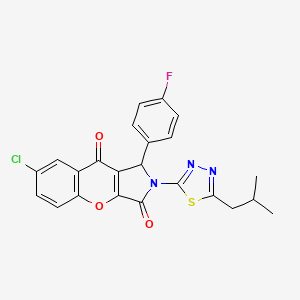 7-Chloro-1-(4-fluorophenyl)-2-[5-(2-methylpropyl)-1,3,4-thiadiazol-2-yl]-1,2-dihydrochromeno[2,3-c]pyrrole-3,9-dione - 