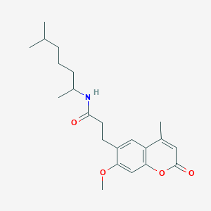 3-(7-methoxy-4-methyl-2-oxo-2H-chromen-6-yl)-N-(6-methylheptan-2-yl)propanamide - 
